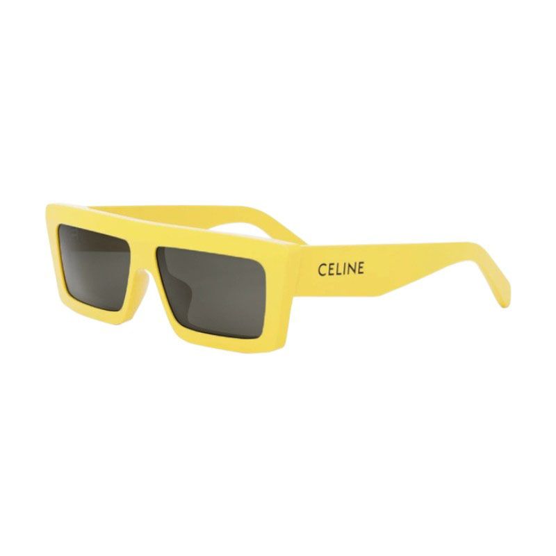 Celine Sunglasses Square Full Rim, Yellow Frame And Grey Lens Cl40214u39a